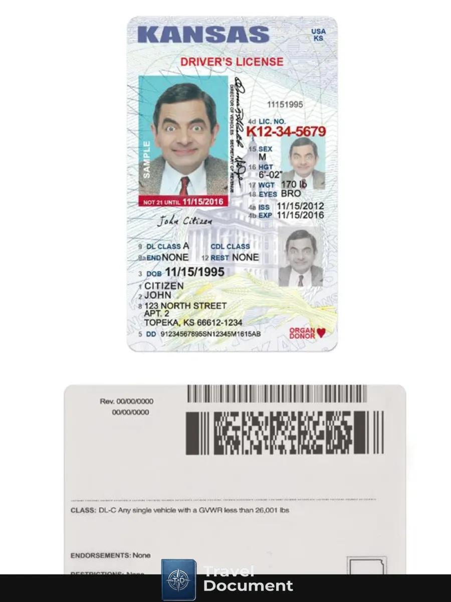 Usa Kansas Driving License Under 21 — Driver License