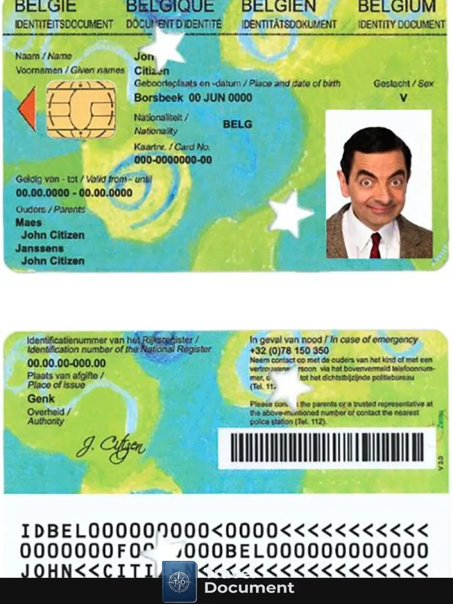 Belgium Kids Id 4 — ID Cards
