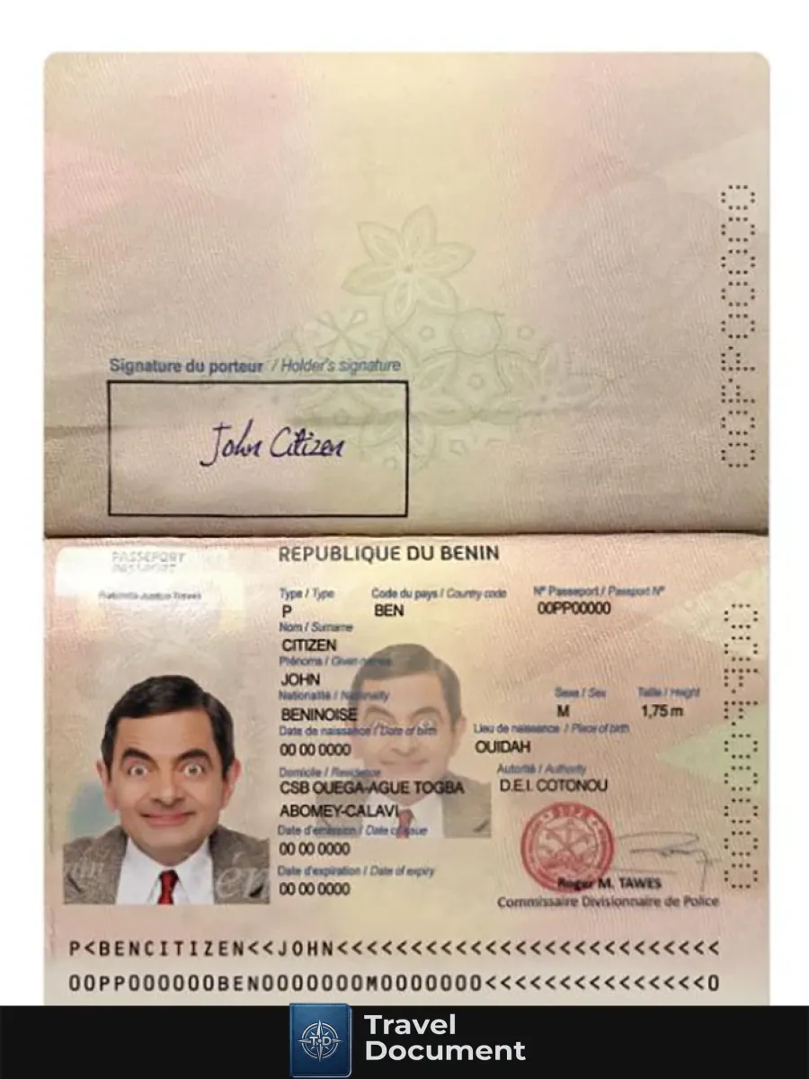 Benin Passport 2022 Present — Passports