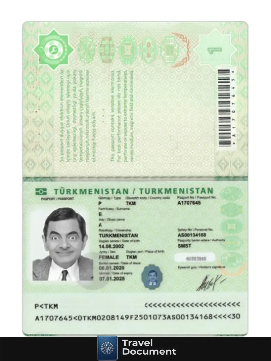 Turkmenistan Passport 2020 Present — Passports