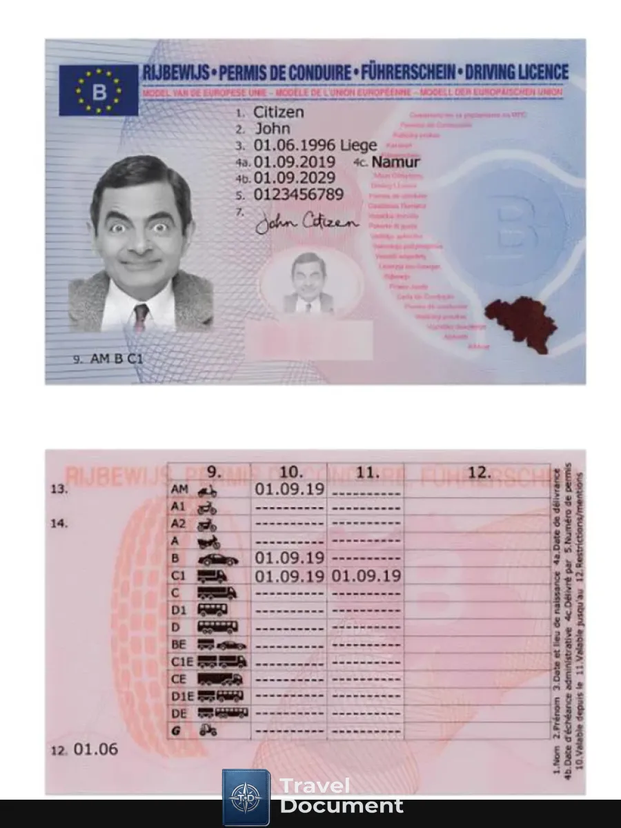 Belgium Driving License 2019 Present — Driver License