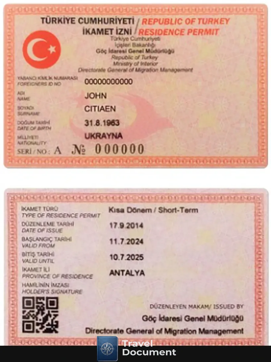 Turkey Residence Permit Verrsion 2 — Residence Permit