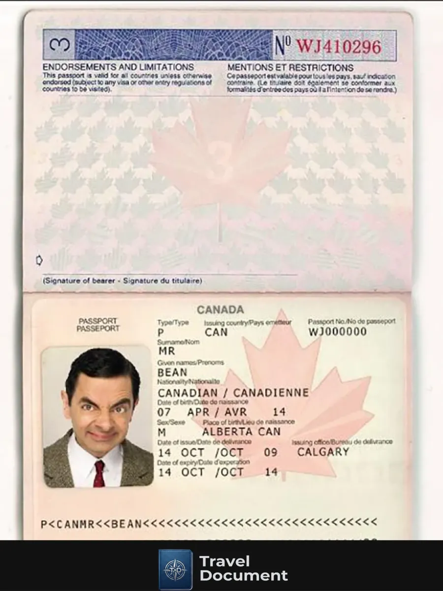 Canada Passport Template In Psd Format Fully Editable With All Fonts 2002 2010 — Passports