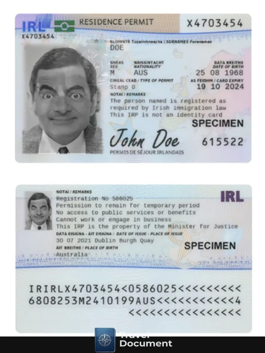 Ireland Residence Permit 2021 Present — Residence Permit