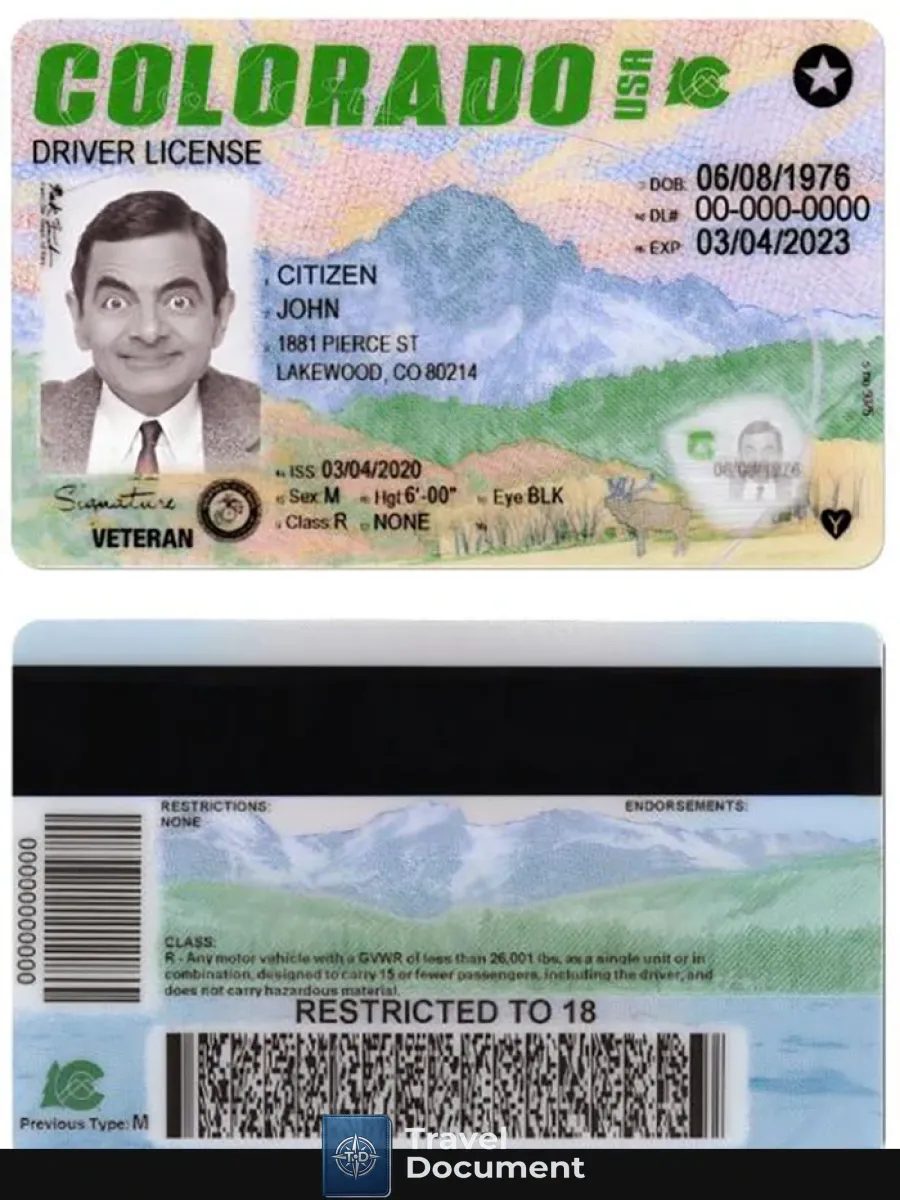 Usa Colorado New Driving License — Driver License