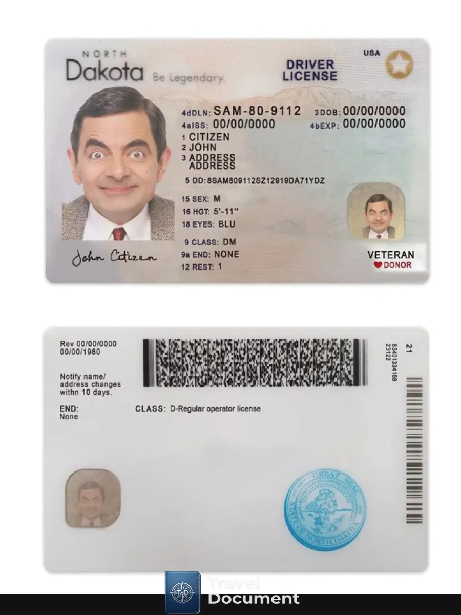 Usa North Dakota Driving License 2023 Present — Driver License