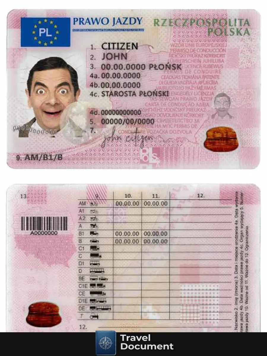 Poland Driving License Template In Psd Formatfully Editable2019 Present — Driver License