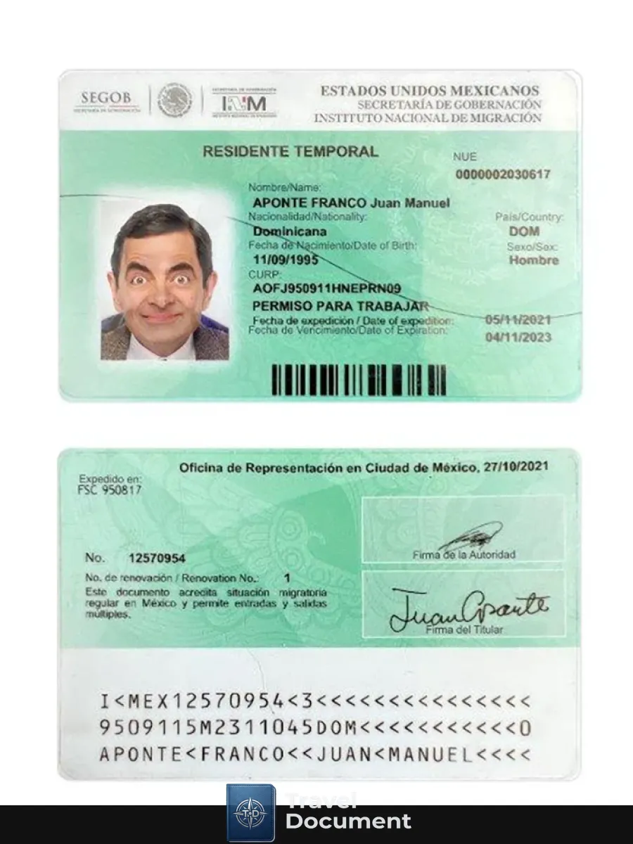 Mexico Residence Permit 2021 Present — Residence Permit