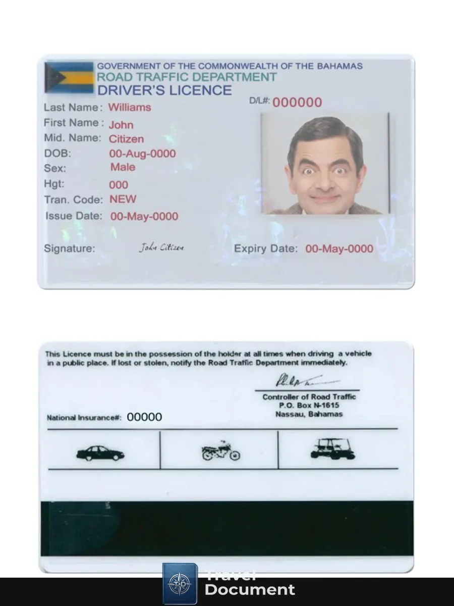 Bahamas Driving License — Driver License