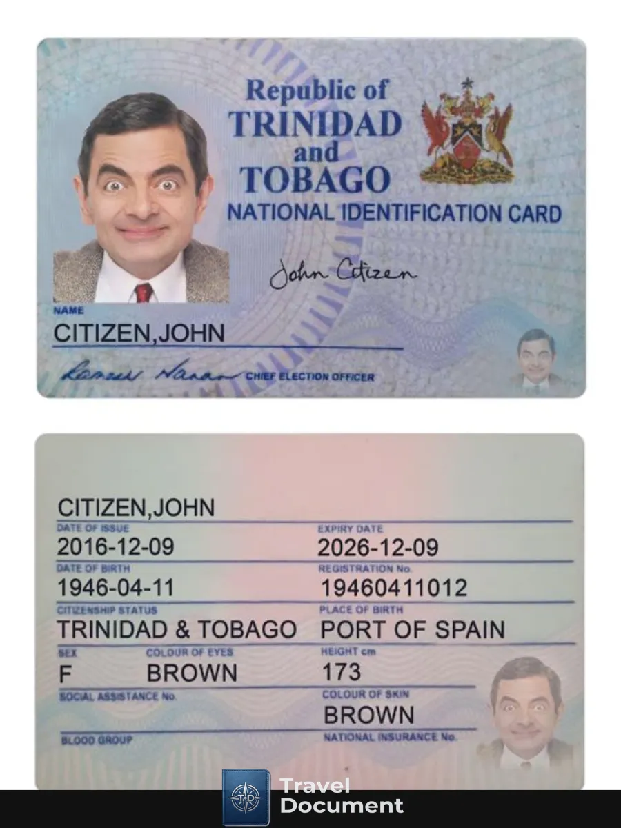 Trinidad And Tobago Id Card 2016 Present — ID Cards