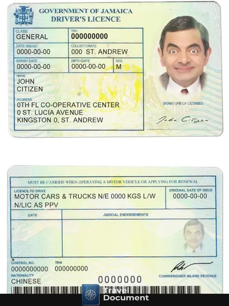 Jamaica Driving License — Driver License