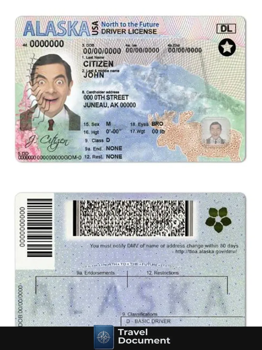 Usa Alaska State Driving License — Driver License