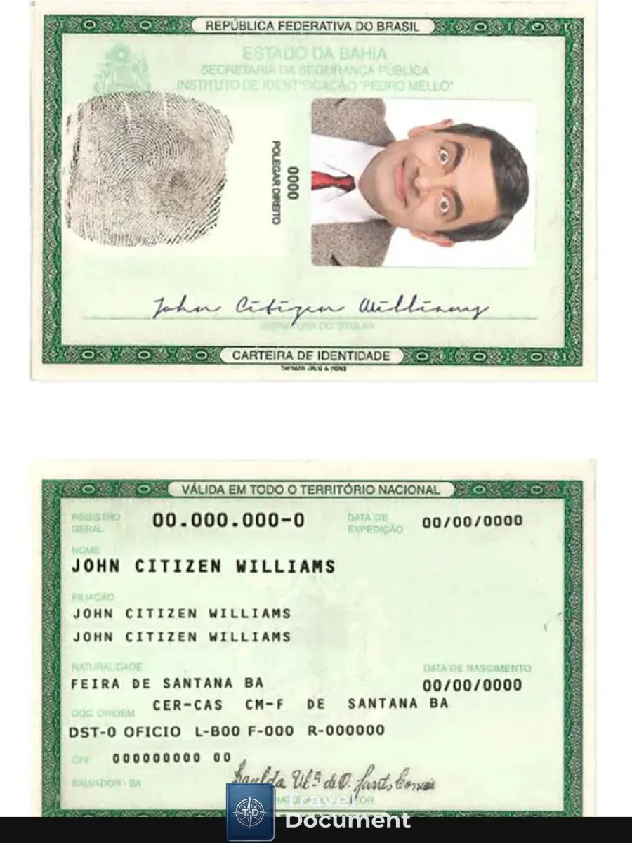 Brazil Id Template In Psd Format 2008 2010 3 — ID Cards