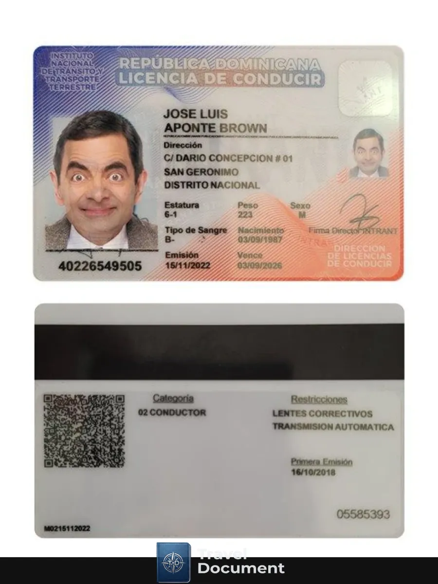 Dominican Republic Driving License — Driver License