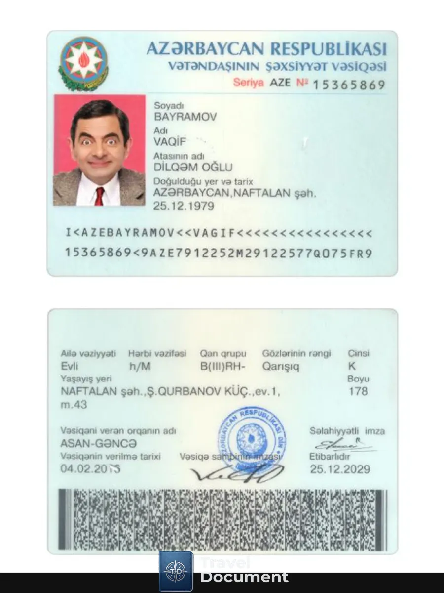 Azerbaijan Id Card 2016 Present — ID Cards