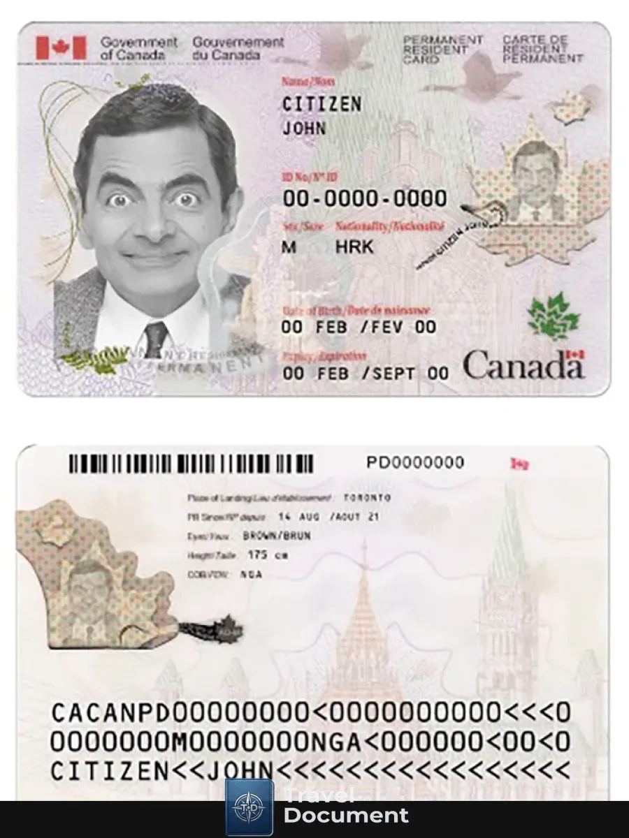 Canada Permanent Resident Card New — ID Cards