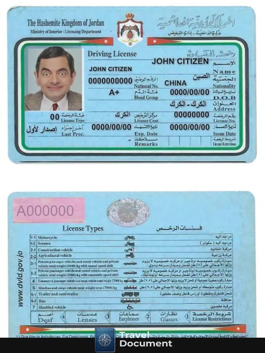 Jordan Driving License — Driver License