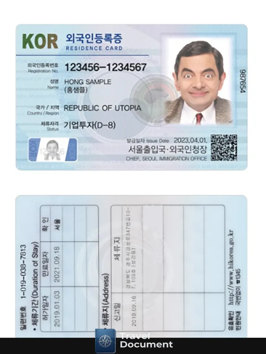 Korea Residence Card 2023 Present — Residence Permit