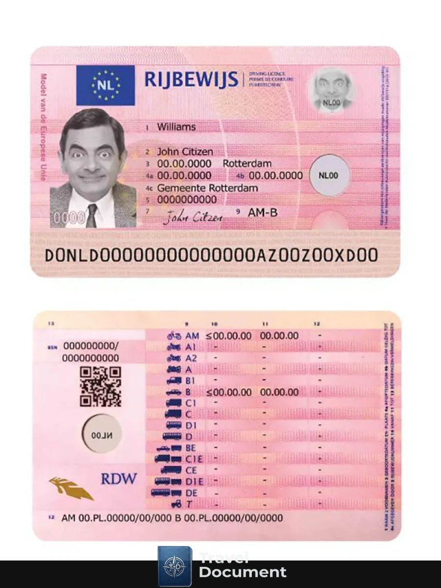 Netherlands Driving License 2014 Present — Driver License