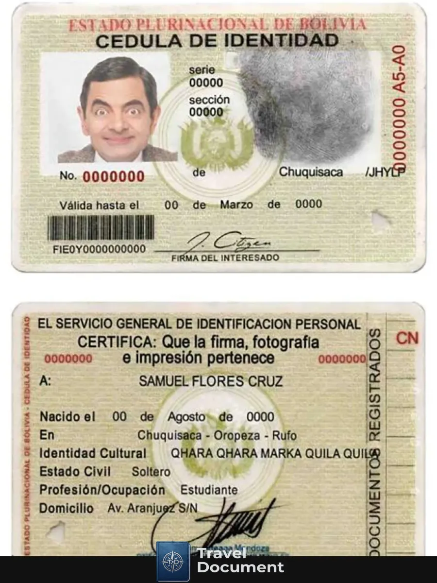 Bolivia Id 1 — ID Cards