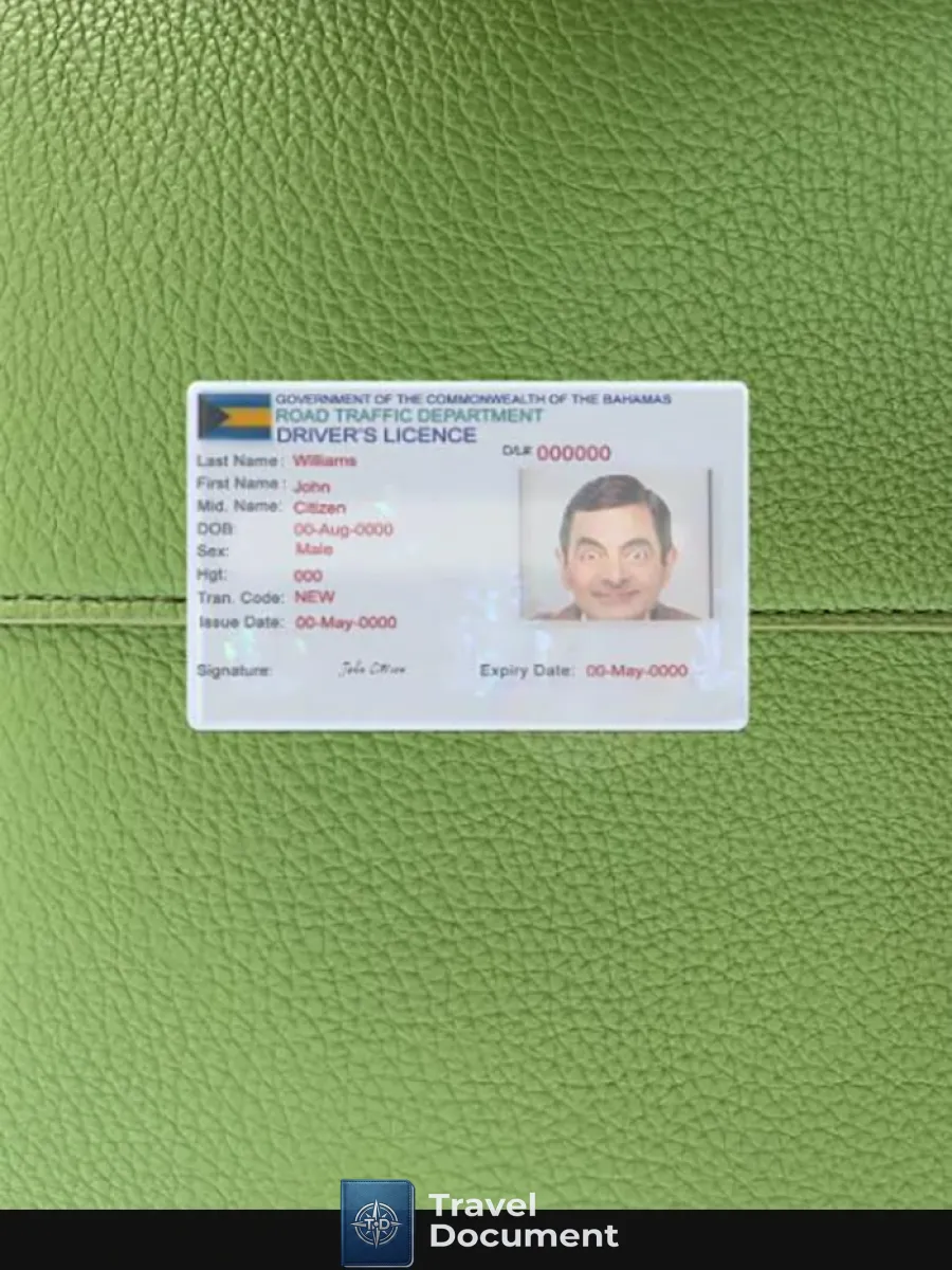 Bahamas Driving License Photolook Front — Driver License