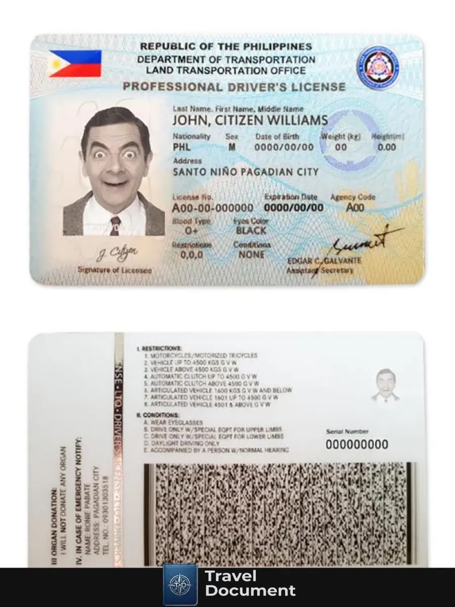 Philippines Driving License — Driver License