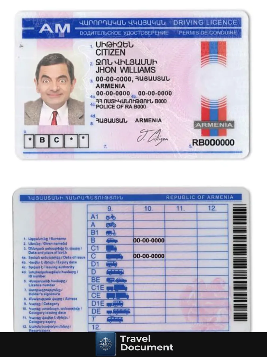 Armenia Driving License — Driver License