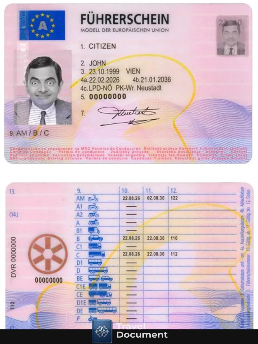Austria Driving License 2013 Present — Driver License