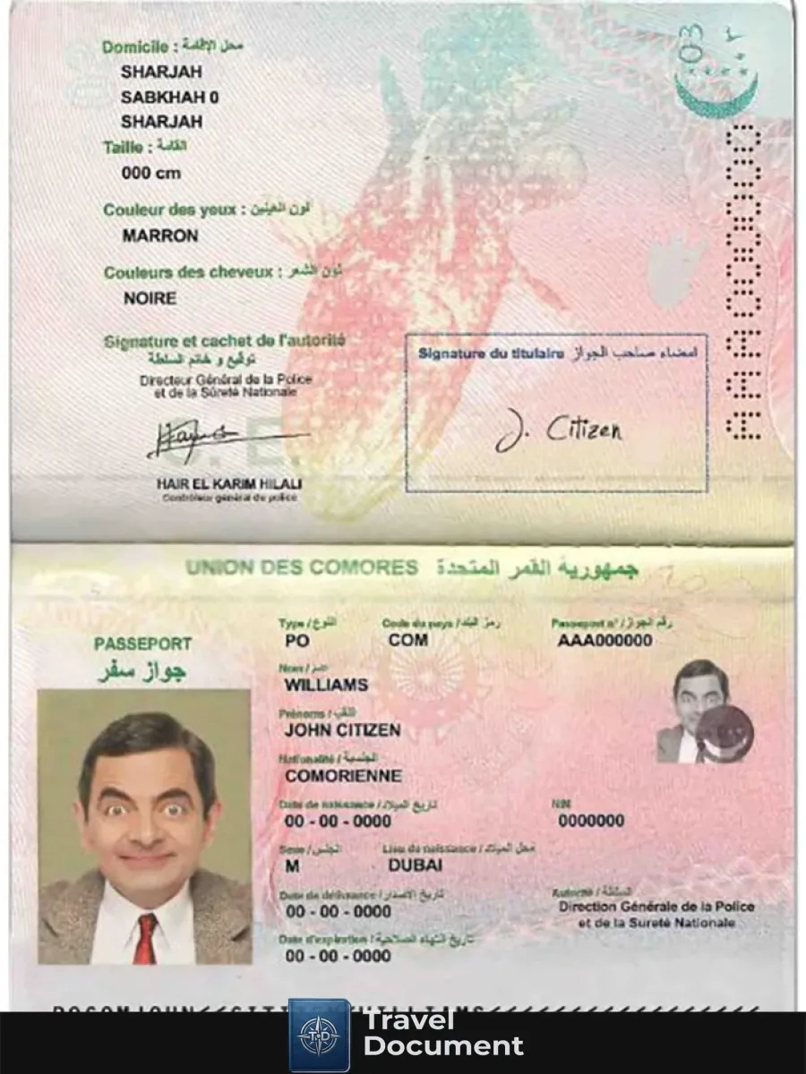 Union Des Comores Passport — Passports