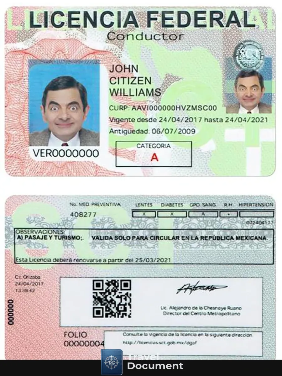 Mexico Driving License — Driver License