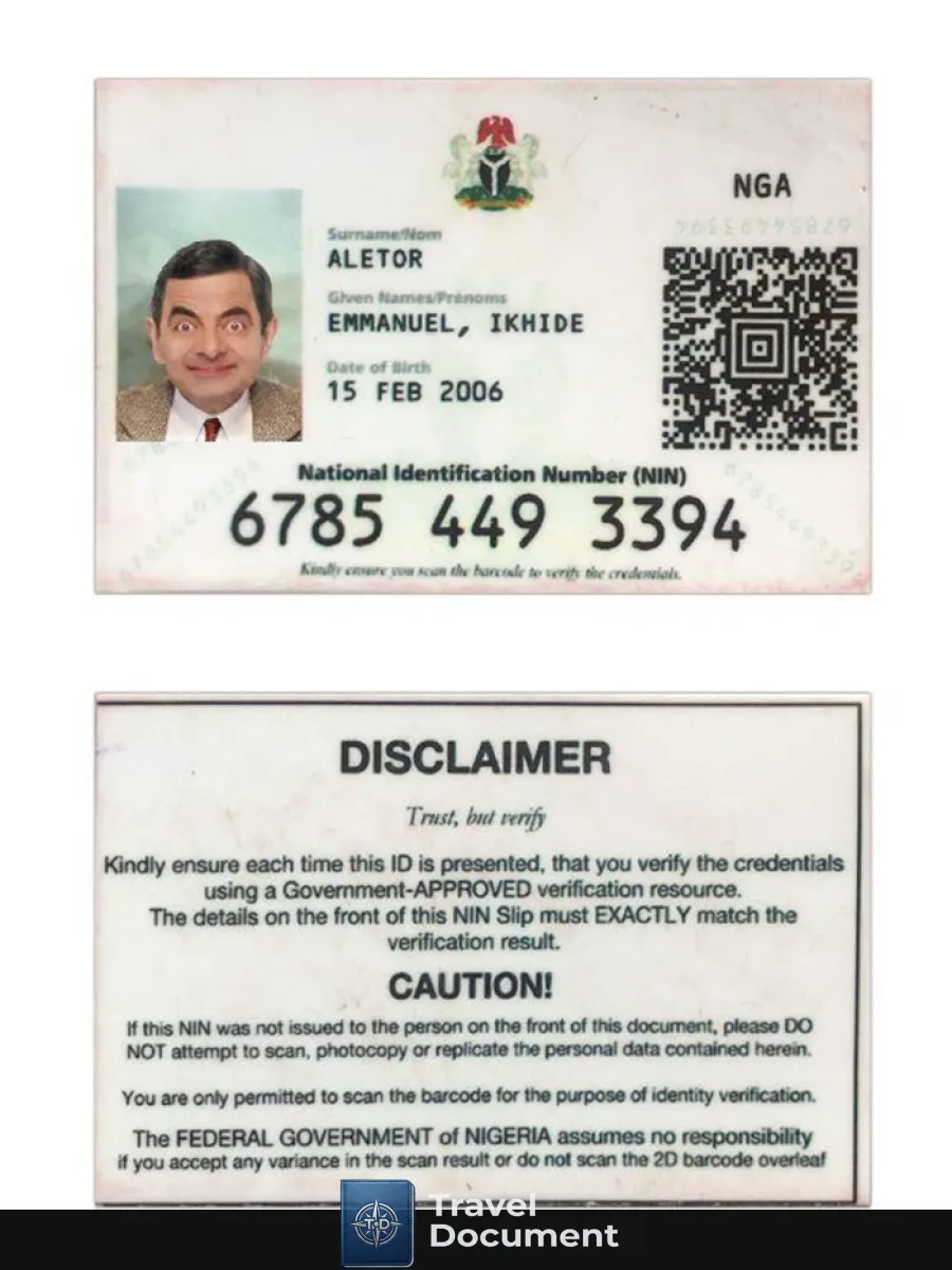 Nigeria National Id Card — ID Cards
