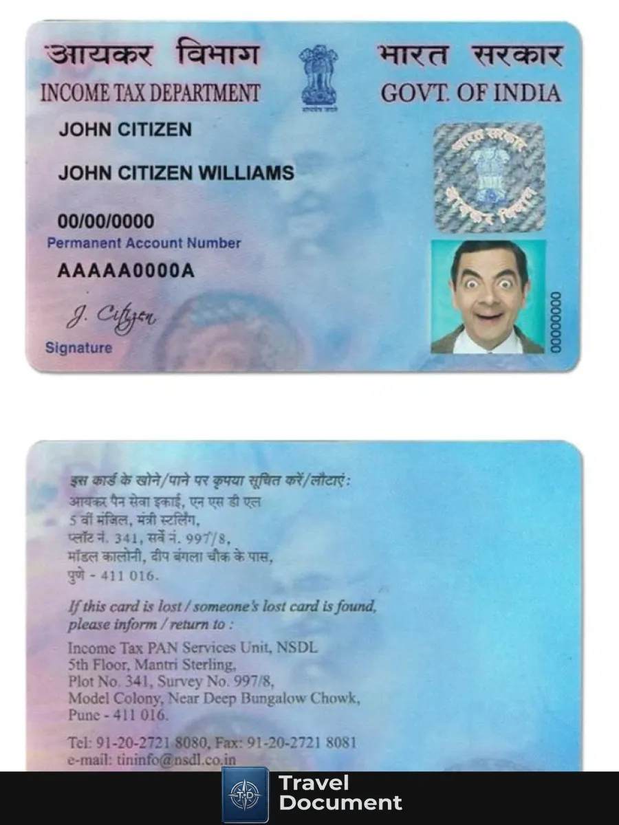 India E Pan Card — ID Cards