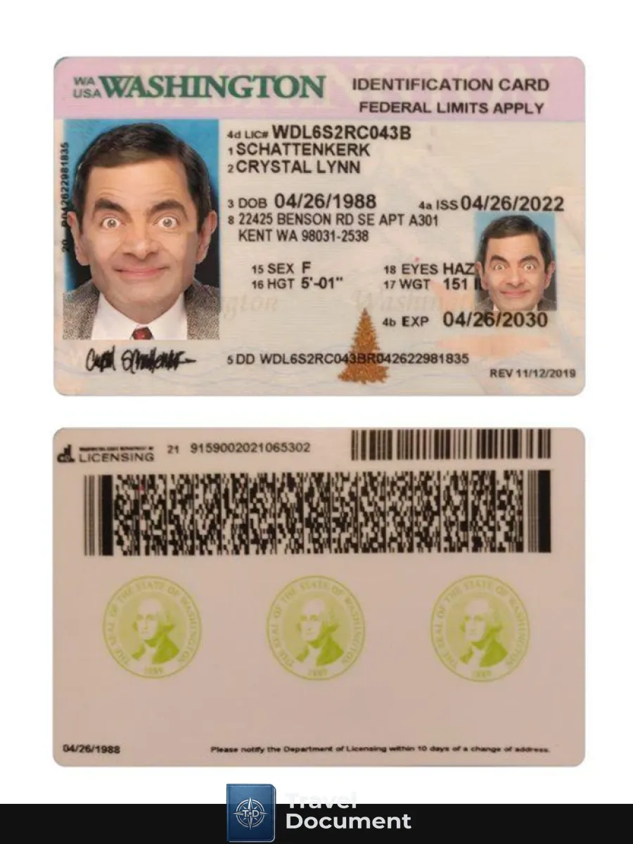 Usa Washington Id Card 2022 Present — ID Cards