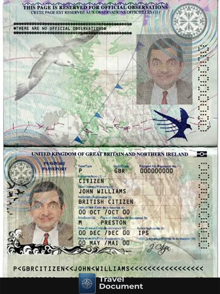 United Kingdom Of Great Britain And Northern Ireland Passport Template In Psd Format 2010 2015 — Passports