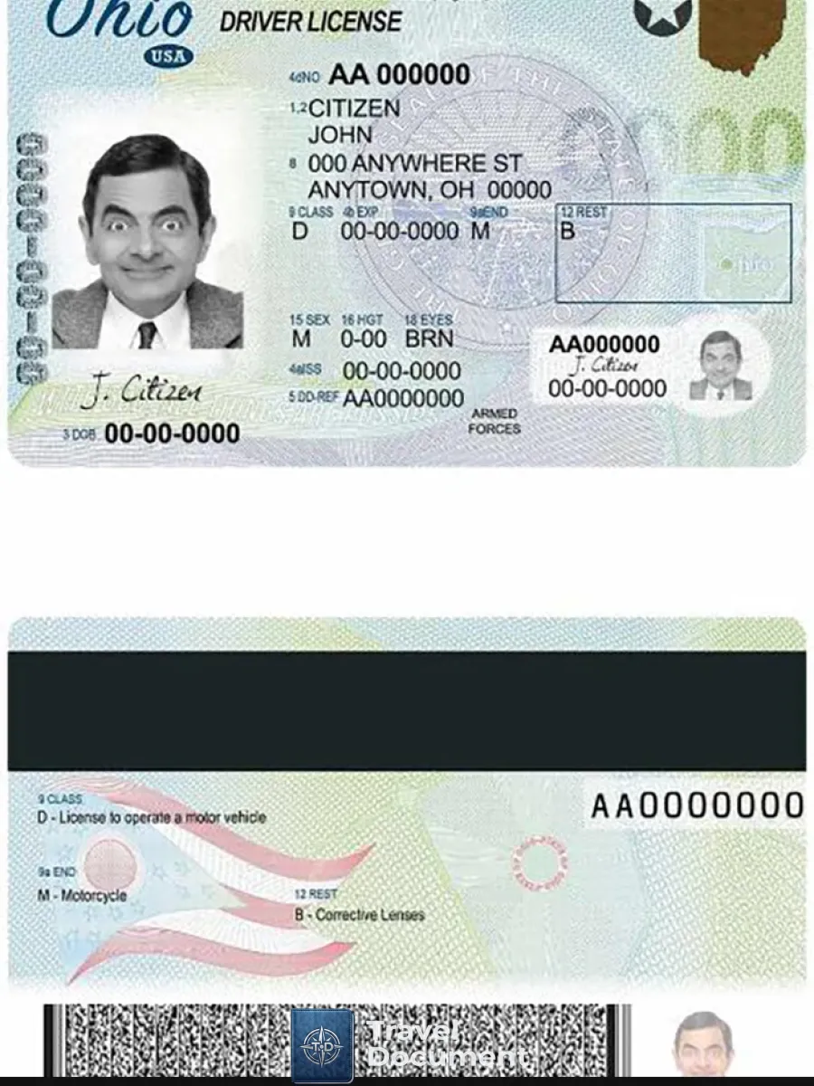 Usa Ohio State Driving License — Driver License