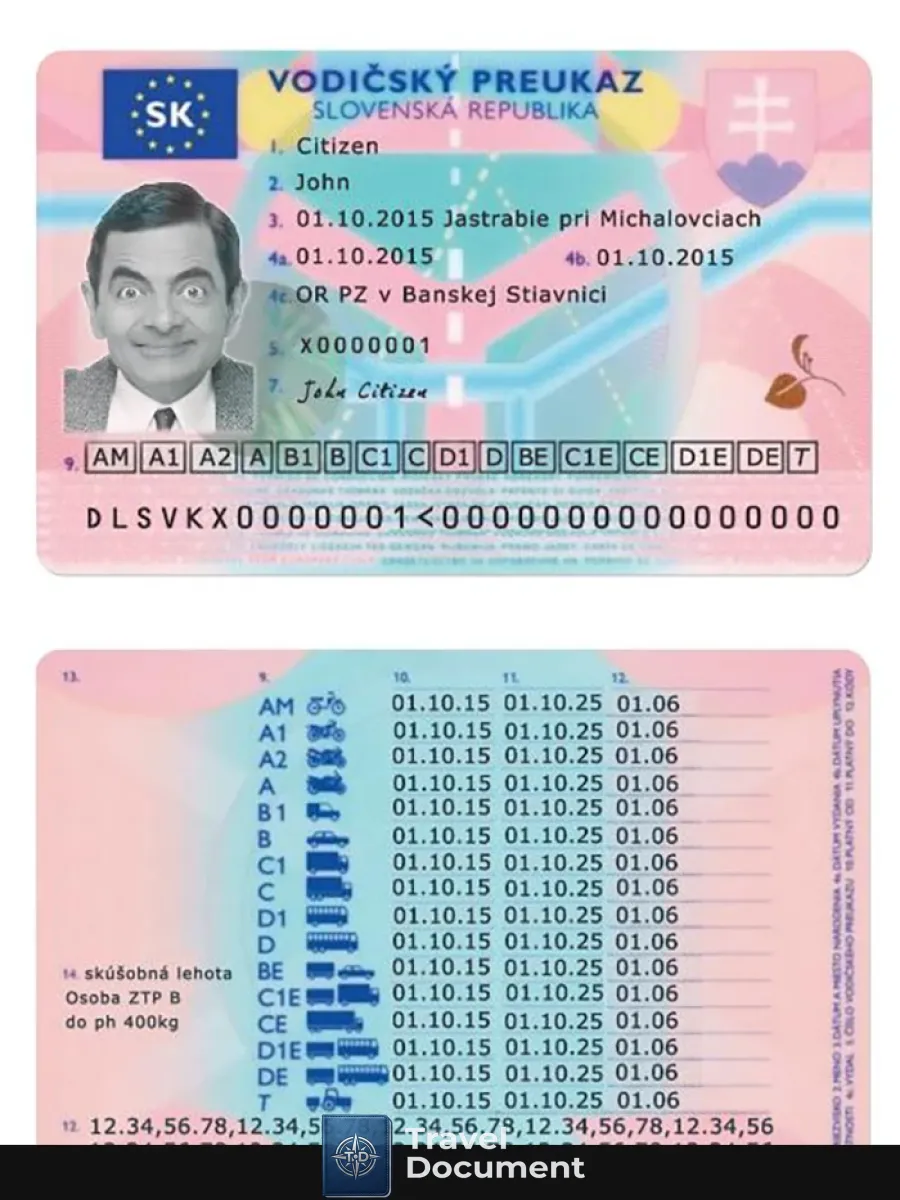 Slovakia Driving License — Driver License
