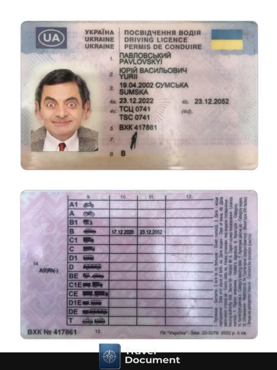 Ukraine Driving License 2022 Present — Driver License