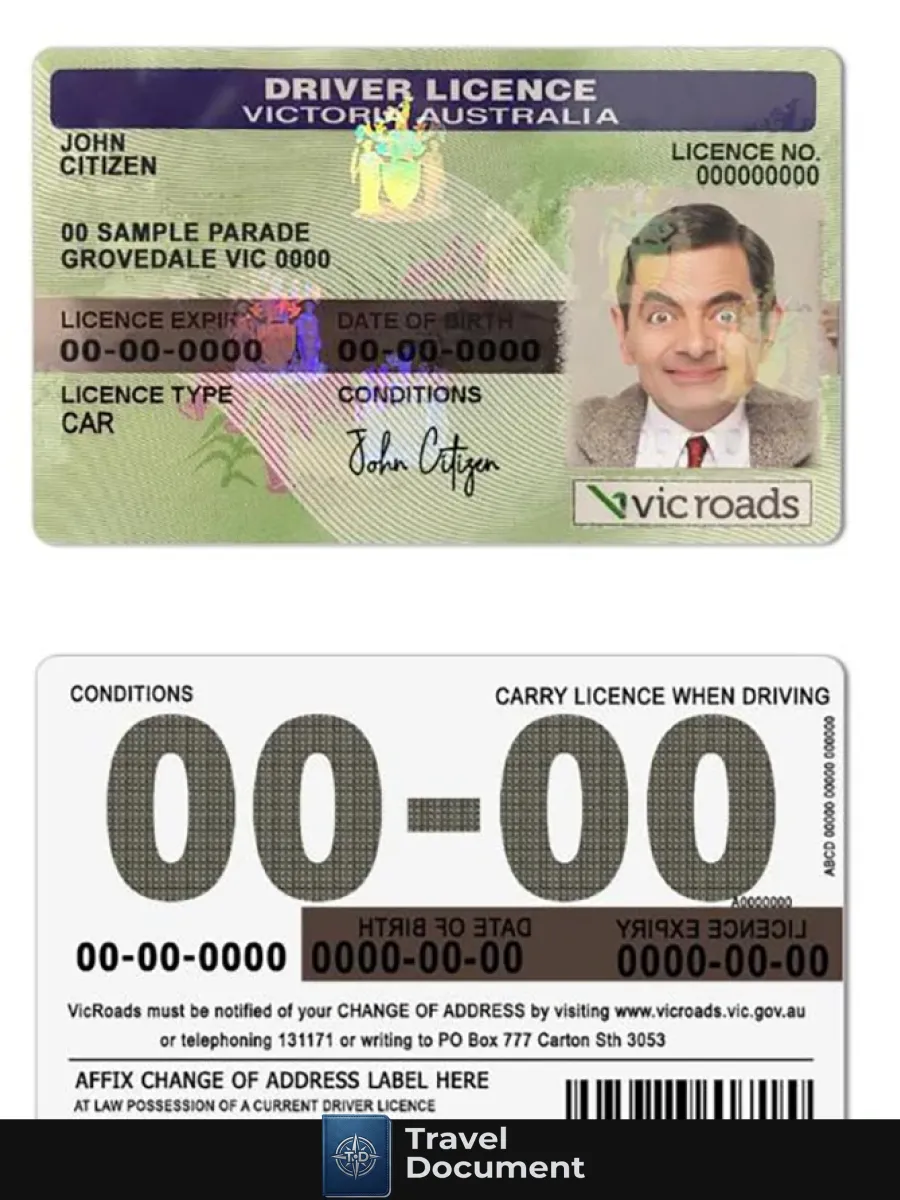 Australia Victoria State Driving License — Driver License