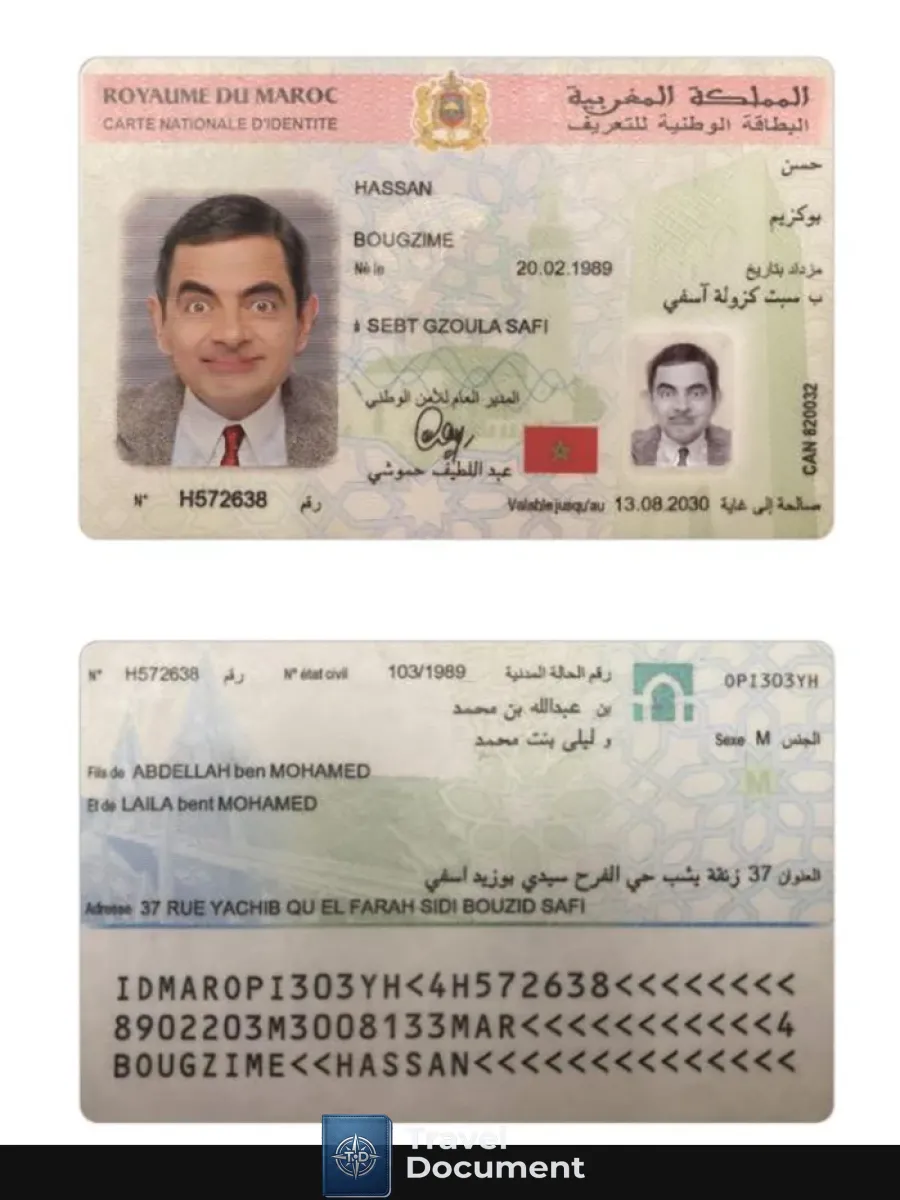 Morocco National Id Card 2020 Present — ID Cards
