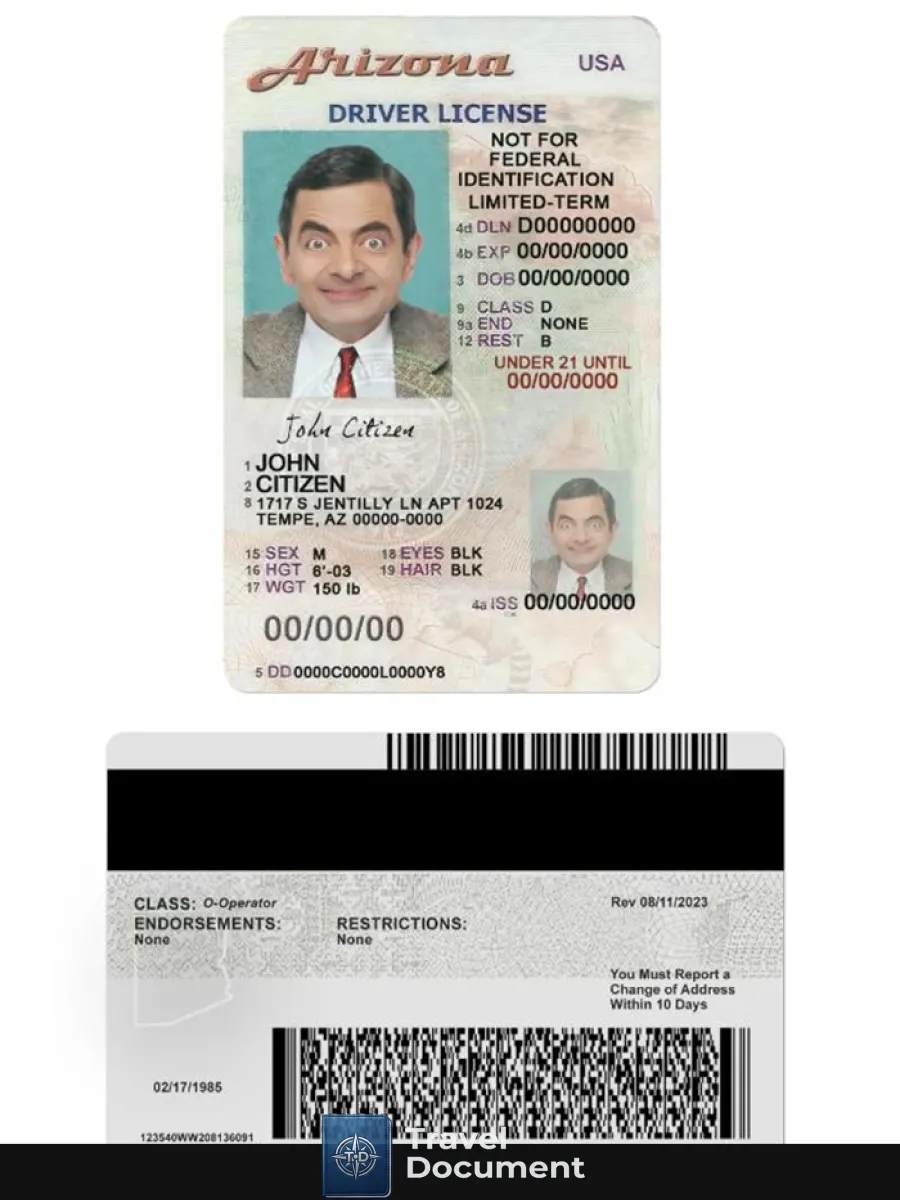 Usa Arizona Driving License Under 21 — Driver License
