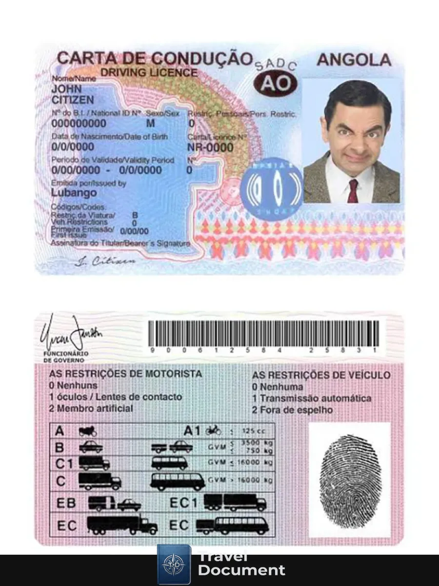 Angola Driving License — Driver License