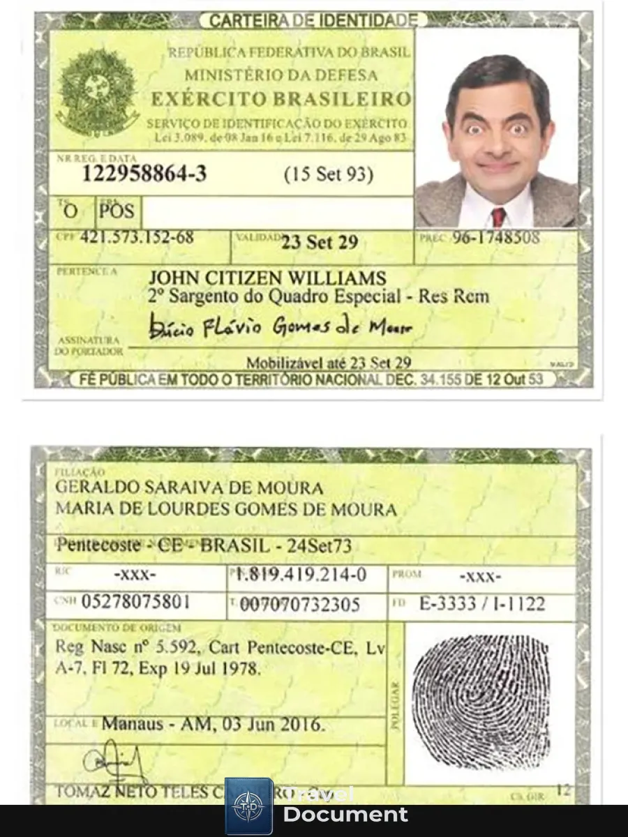 Brazil Identity Card 2 — ID Cards