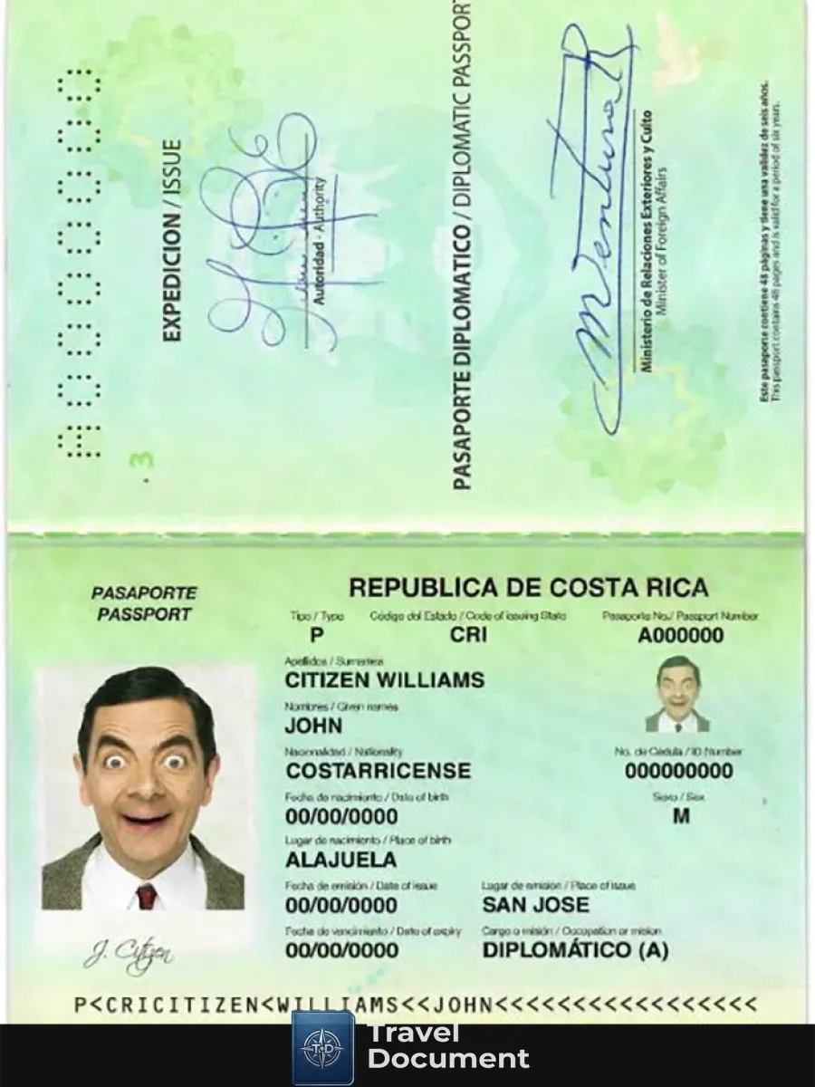 Costa Rica Diplomatic Passport — Passports