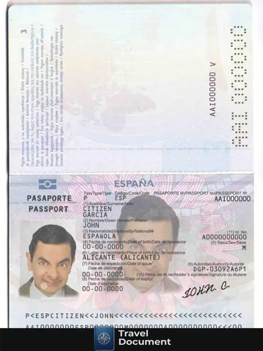 Spain Passport Template In Psd Format Fully Editable Till 2015 — Passports