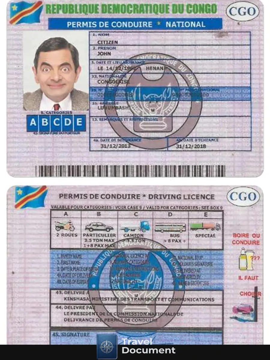 Congo Driving License Version 2 — Driver License