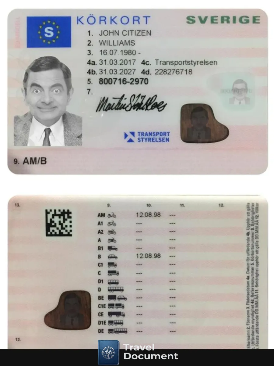 Sweden Driving License 2016 Present — Driver License
