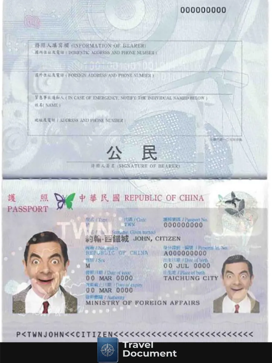 Taiwan Officially The Republic Of China Passport — Passports