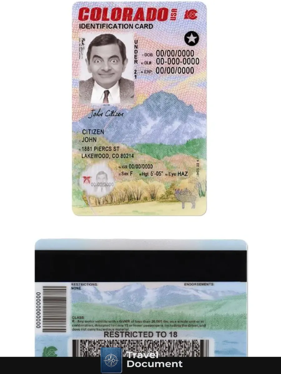Usa Colorado Id Card Under 21 — ID Cards