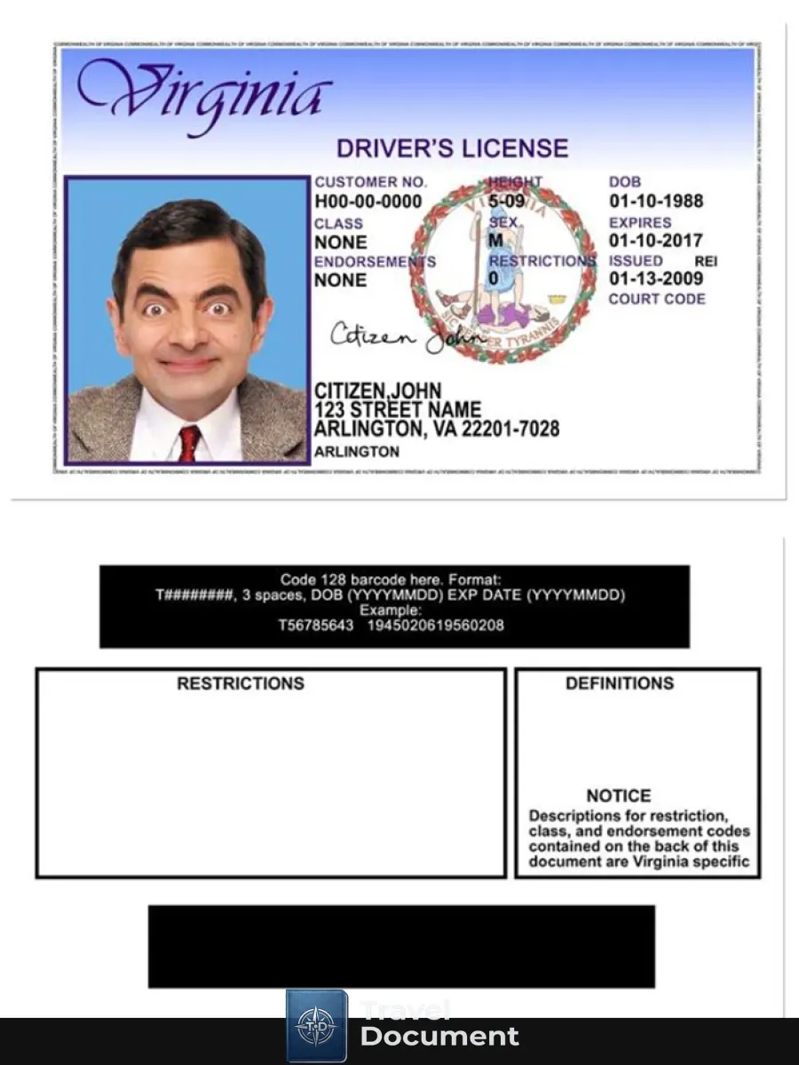 Usa Virgina Dl Version 2 — Driver License