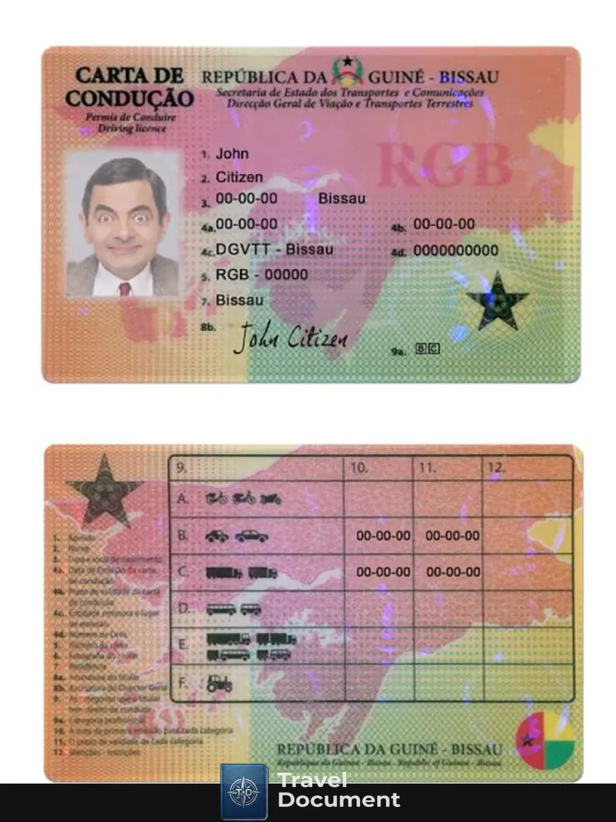 Guine Bissau Driving License — Driver License